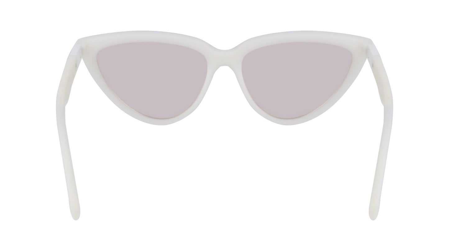CALVIN KLEIN JEANS Women's CKJ23658S Cat Eye Sunglasses, White, One Size