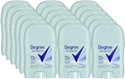 Degree Women’s Travel Deodorant Shower Clean 18-Pack - 72H Body Heat Activated Mini Antiperspirant, 0.5 Oz Ea
