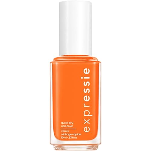 essie Expressie Nail Polish, Quick-Dry Electric Orange Nail Polish, Vegan, Bearer Of Rad News, 0.33 fl oz Beauty & Personal Care essie