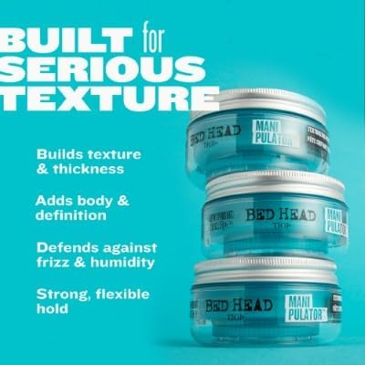 TIGI Bed Head Manipulator Hair Putty 3-Pack - Firm Hold Paste, Hair Styling Products for Women and Men, Frizz Control, Anti-Humidity, Tropical Fruit
