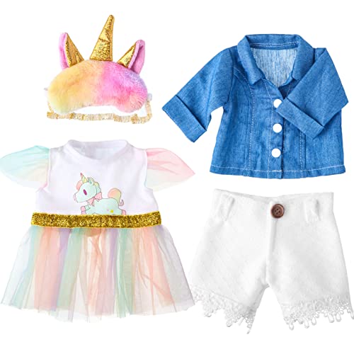 Set of 2 Unicorn Skirt Teddy Bear Clothes Outfit Fits Most 14" - 18" Bear Plush Stuffed Animal Outfit Build a Bear Doll Clothes and Make Your Own…