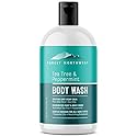 Purely Northwest Tea Tree Body Wash for Men and Women - Natural Tea Tree Oil Body Cleanser for Odor, Skin Irritations, Hydrating Shower Gel