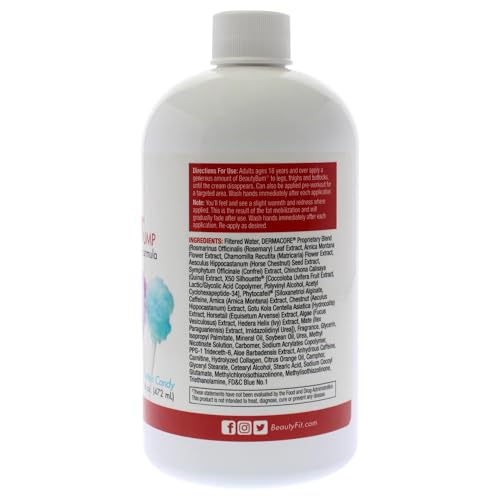 BeautyFit BeautyBum Pump Redefining Muscle Toning Lotion - Tightens and Firms Skin - Sculpt and Tone Problem Areas - Cotton Candy - 16 oz