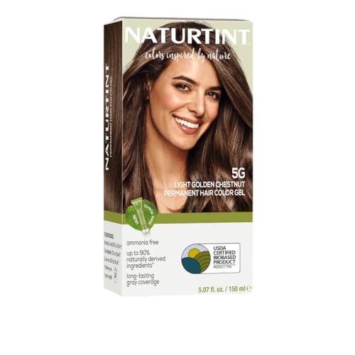 Naturtint 5G Light Golden Chestnut Permanent Hair Color (Pack of 1), Ammonia Free, Vegan, Cruelty Free, up to 100% Gray Coverage, Long Lasting Results