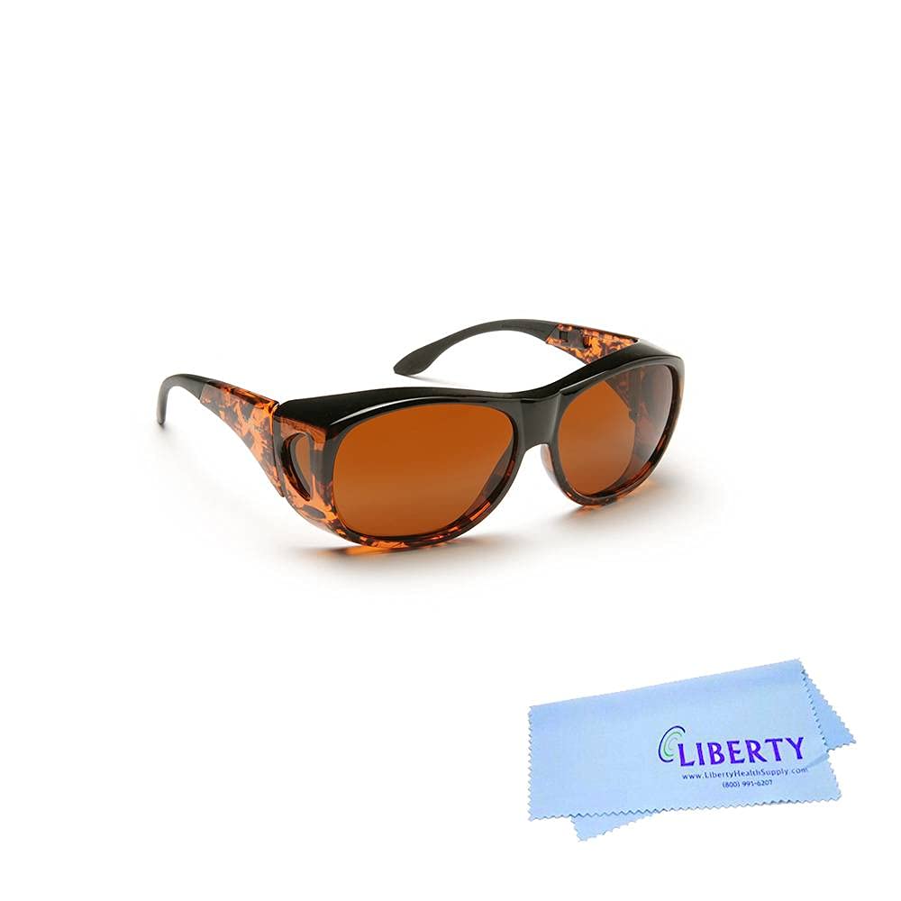 Eschenbach Optik Solar Shield - Polycarbonate, Filtered UV Protection Sunglasses for Men and Women -Small, Amber