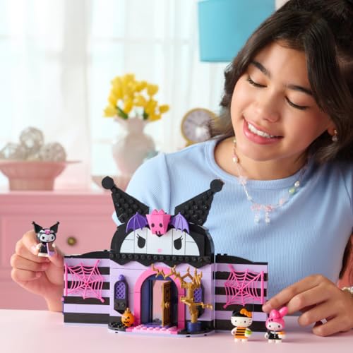 BLDR Hello Kitty and Friends Kuromi’s Haunted House Building Set - Hello Kitty, Kuromi, & My Melody Minifigures - Kids and Sanrio Fans Ages 8+, 0131