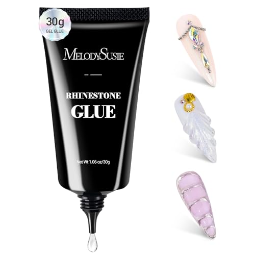 MelodySusie Rhinestone Glue Super Strong Gel Nail Glue for 3D Sculpting Nail Art Design Chrome Powder Decals Decor Need UV/LED Cured 30g Beauty and Personal Care MelodySusie Default Title