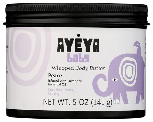 AYÉYA Baby Body Butter - Lavender & Comfrey Infused Moisturizer with Fair Trade Shea & Coconut Oil, Calming Bedtime Cream for Newborns & Toddlers