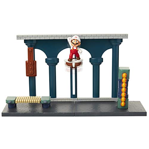 Nintendo Super Mario Lava Castle Deluxe Play Set, Includes: 2.5” Fire Mario Figure & Mechanical Features, Spinning Fireballs Tower, Swinging…