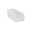 Quantum QUS234CL Ultra Stack and Hang Bin, 14-3/4" Length x 5-1/2" Width x 5" Height, Clear, Pack of 12