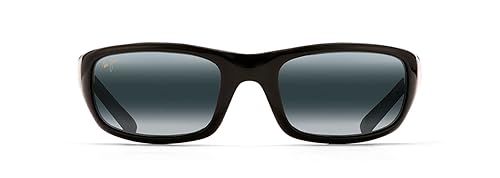 Maui Jim Twin Falls w/ Patented PolarizedPlus2 Lenses Polarized Lifestyle Sunglasses, Gloss Black Fade/Neutral Grey Polarized, Medium