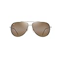 Maui Jim Men's & Women's Hauoli XL Polarized Aviator Sunglasses, Shiny Lt Gold W/Orange&Yellow/Hcl® Bronze Polarized, Extra large