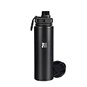 Cubitt Insulated Sports Hydro Water Bottle 24 oz, 2 Lids (Coffee Lid and Wide Mouth Twist Sports Lid), Stainless Steel, Double Walled. Cold for up…
