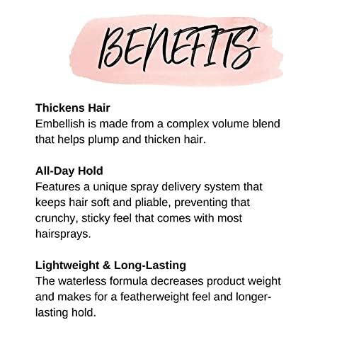 CALISTA Embellish Finishing Spray | Strong Hold Finishing & Styling Hairspray | Shiny & Soft Finish | Frizz Protection & Weather Control | All Hair