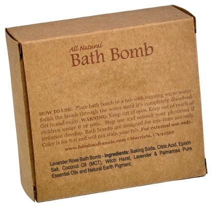 Fabulous Frannie Lavender Rose Natural, Handmade Bath Bomb Set, Rich in Essential Oil, Mineral Salt, Coconut Oil, Witch Hazel, Fizzies to Moisturize…