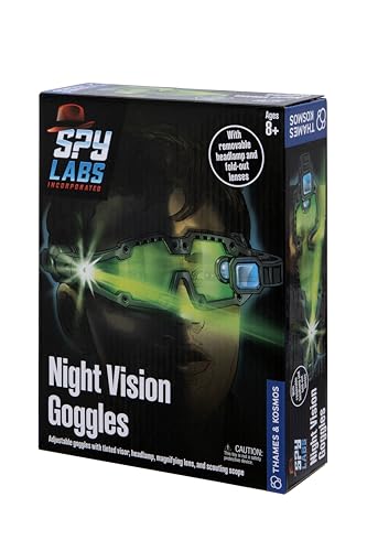 Thames & Kosmos Spy Labs Night Vision Goggles – Conduct Secret Missions & Night Surveillance with Detective Gear for Young Investigators