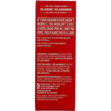 Old Spice Classic Cologne Spray 4.25 Oz 4 Pack