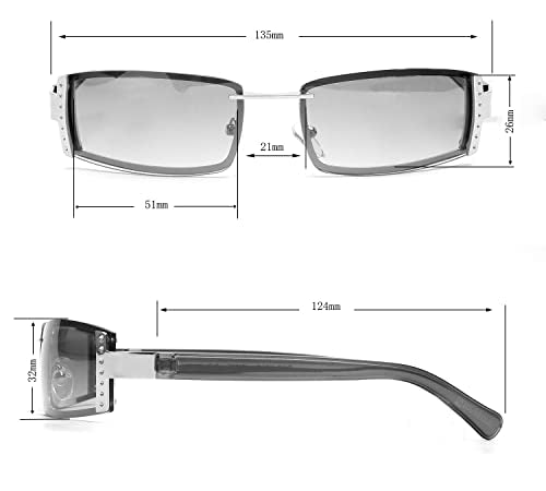 SOUTHPOLE Women's 1022SP Slim Retro Metal UV400 Protective Rectangular Sunglasses. Cool Gifts for Her, 51mm, Gold, 51 mm