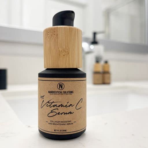 NANO VITAMIN C SERUM Instant absorption, REDUCES fine lines, wrinkles. REVITALIZES dull and damaged skin. 30ml bottle (1 fl oz).