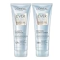 L'Oreal Paris Clarify and Restore Sulfate Free Shampoo and Conditioner Set with Antioxidants for Hard Water Exposure and Styling Build-up, EverPure, 1