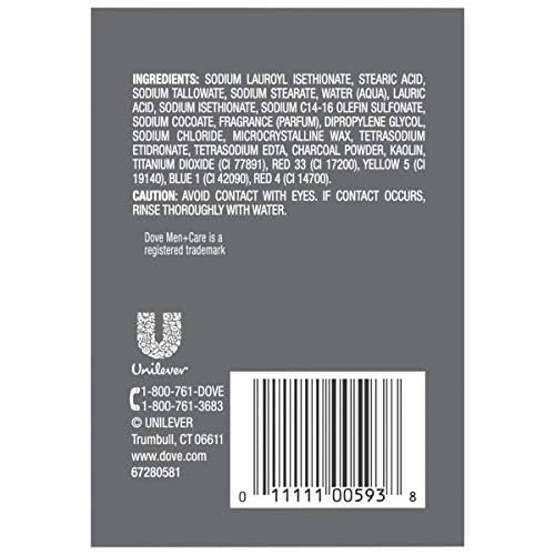 Dove Men+Care Elements Body and Face Bar Charcoal + Clay 4 oz, 4 Bar