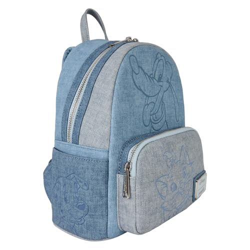 Loungefly Disney Dogs & Cats Faux Denim Mini Backpack