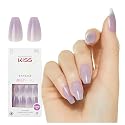 KISS Gel Fantasy, Press On Nails, Nail glue included, 'Quince Jelly', Purple, Medium Size, Coffin Shape, Includes 28 Nails, 2g glue, 1 Manicure Stick Beauty & Personal Care KISS