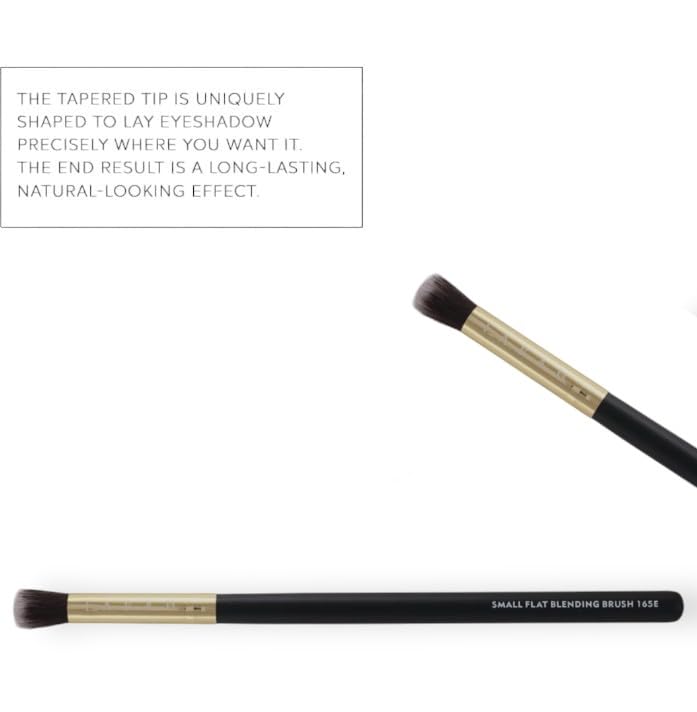 F.A.R.A.H® Small Flat Blending Brush 165E (Black) - Precision Vegan Makeup Brush for Seamless Application