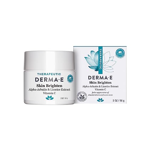 Derma E Skin Brightening Cream - Lightening Cream for Dark Spots - Natural Face and Body Brightener for Age Spots, Hyperpigmentation and Uneven Skin