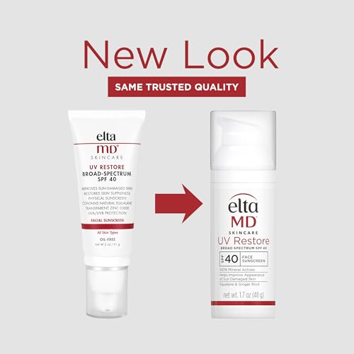 EltaMD UV Restore Face Sunscreen SPF 40 – Mineral Zinc Oxide Sunscreen & Anti-Aging Moisturizer for Sun-Damaged Skin Repair, 1.7oz