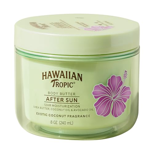 Hawaiian Tropic After Sun Body Butter with Coconut Oil, 8oz, After Sun Lotion, Moisturizing Body Lotion, After Sun Moisturizer, Coconut Body Butter