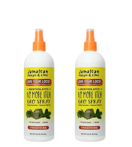 Jamaican Mango & Lime No More Itch Gro Spray - Mentholated Scalp Relief for Locs, Braids & Twists - 16 oz (Pack of 2) Beauty & Personal Care Jamaican Mango & Lime