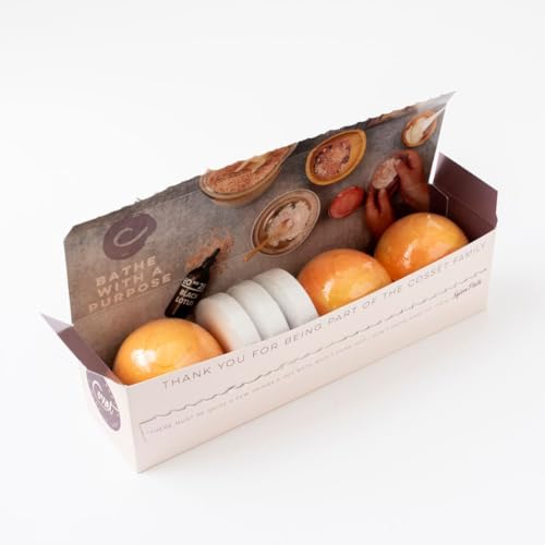 Cosset Bath Bomb - Get Well Gift Box Bubble Bath Bombs for Women - Flu and Sinus Relief with Vitamin C and Eucalyptus - 6pcs
