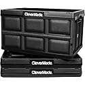 CleverMade Collapsible Storage Bins - Obsidian 3 Pack 62L - Stackable Containers Heavy Duty Capacity Folding Crates - Space-Saving for Home