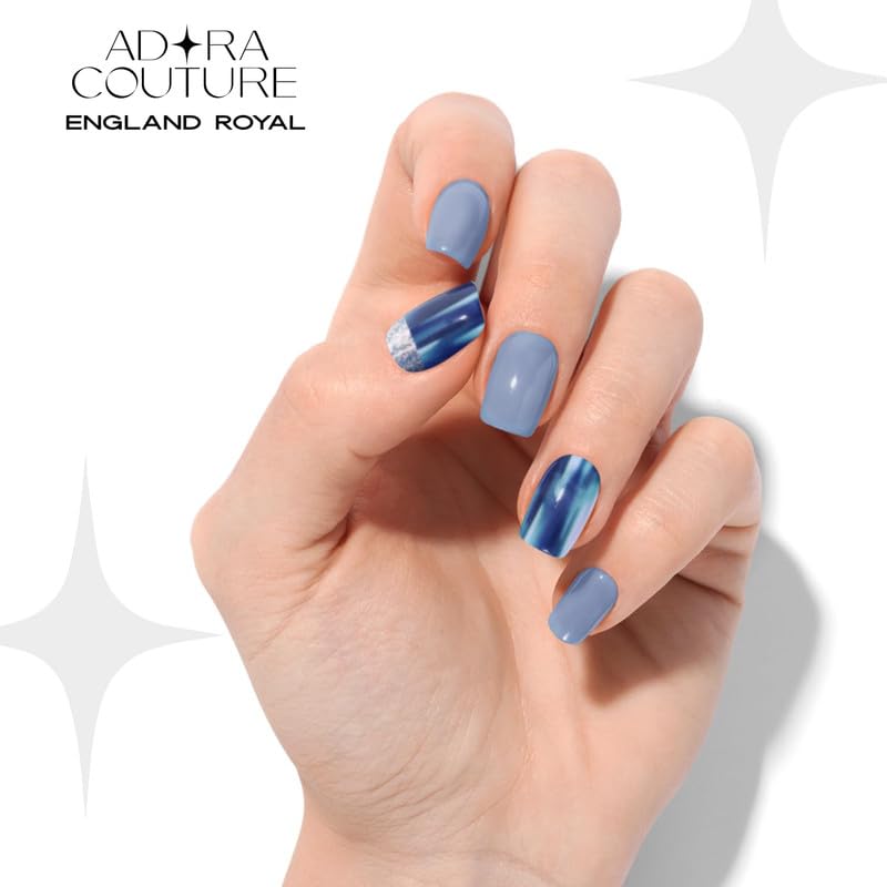 Adora Couture Semi-Cured Gel Nail Strips - 30 Salon-Quality Stickers with UV Light Required, Long Lasting, Easy Application & Removal, Includes Prep