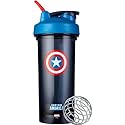 BlenderBottle Marvel Shaker Bottle Pro Series Perfect for Protein Shakes and Pre Workout, 28-Ounce, Captain America Shield