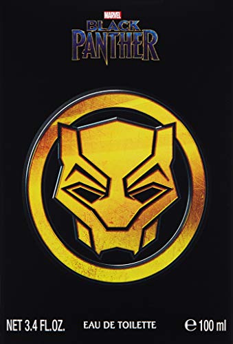 Marvel Black Panther, Fragrance, For Men, Eau De Toilette, EDT, 3.4oz, 100ml, Cologne, Spray, Made in Spain, By Air Val International, Black and Gold