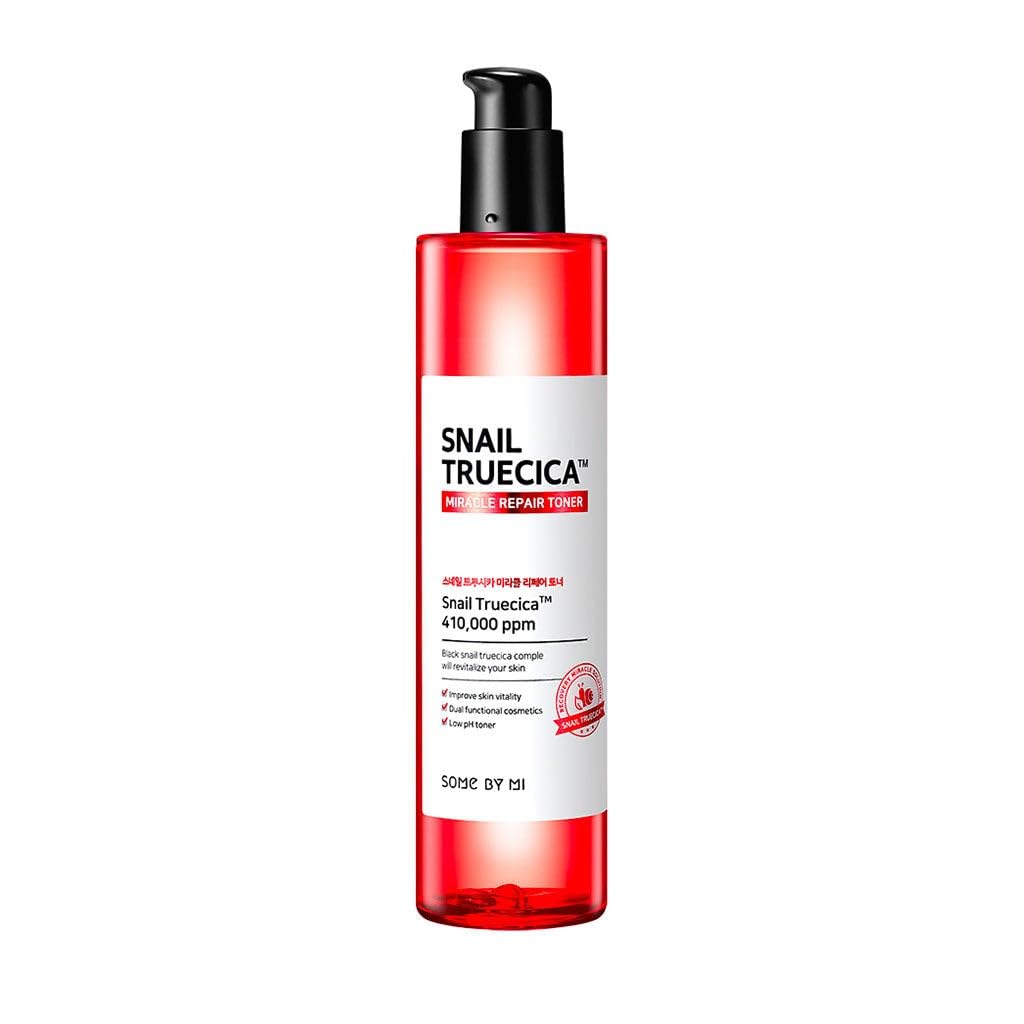 SOME BY MI Snail Truecica Miracle Repair Toner - 4.6Oz, 135ml - Made from Snail Mucin for Sensitive Skin - Daily Repair Face Toner with Skin Texture