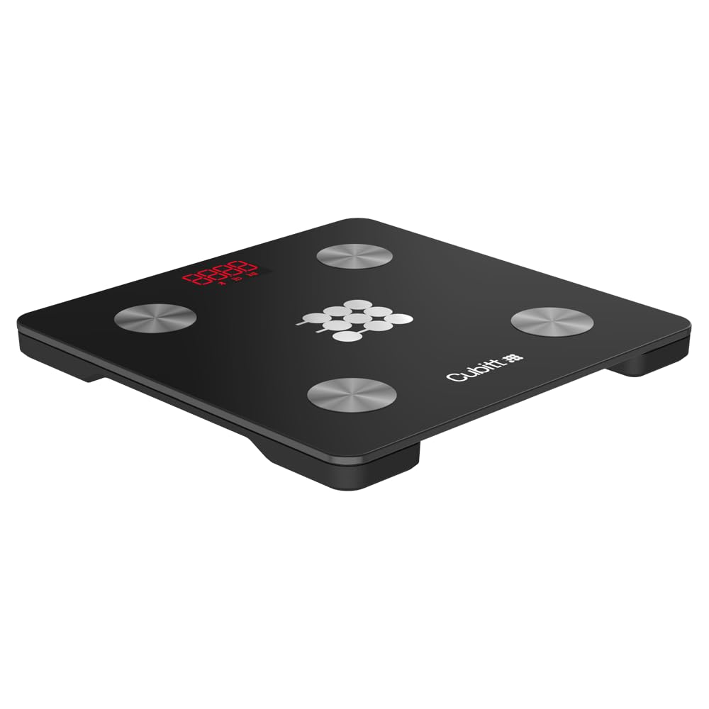 CUBITT Smart Digital Weight Scale, 13 Body Composition Analizer, BMI, Muscle Mass, Body Fat Scale with Smartphone App sync with Bluetooth (Black)