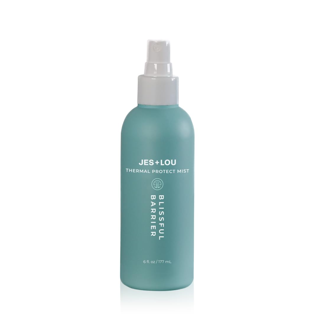 Jess & Lou Beauty Heat Protectant Spray with Natural Ingredients for Smooth, Frizz-Free Hair, Sulfate-Free Vegan Thermal Protection Mist for Blow Dry