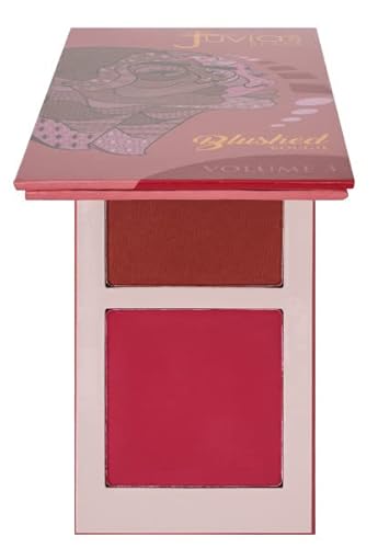 Juvia's Place Blushed Duo Blush Volume3 - Two Tone Pigmented Buildable Pressed Mineral Powder - Rosy Natural Cheeks Matte Fresh Finish for All Skin