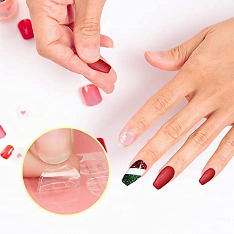 Kalolary 480PCS Double-Sided Nail Adhesive Tabs, Transparent Flexible Jelly Gel Tape for Nail Art, Suitable for Professional or Home Use