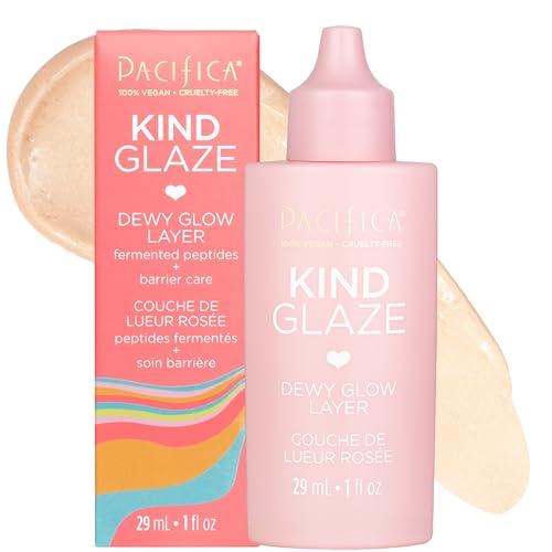 Pacifica Makeup Primer - Kind Glaze Dewy Glow Layer, Hydrating Primer with Vegan Collagen, Squalane & Ceramides for Soft-Focus Radiance, Vegan