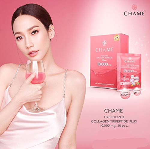 Chame White Strawberry Collagen Premium Skin White, Clear and Tighten Wrinkles.