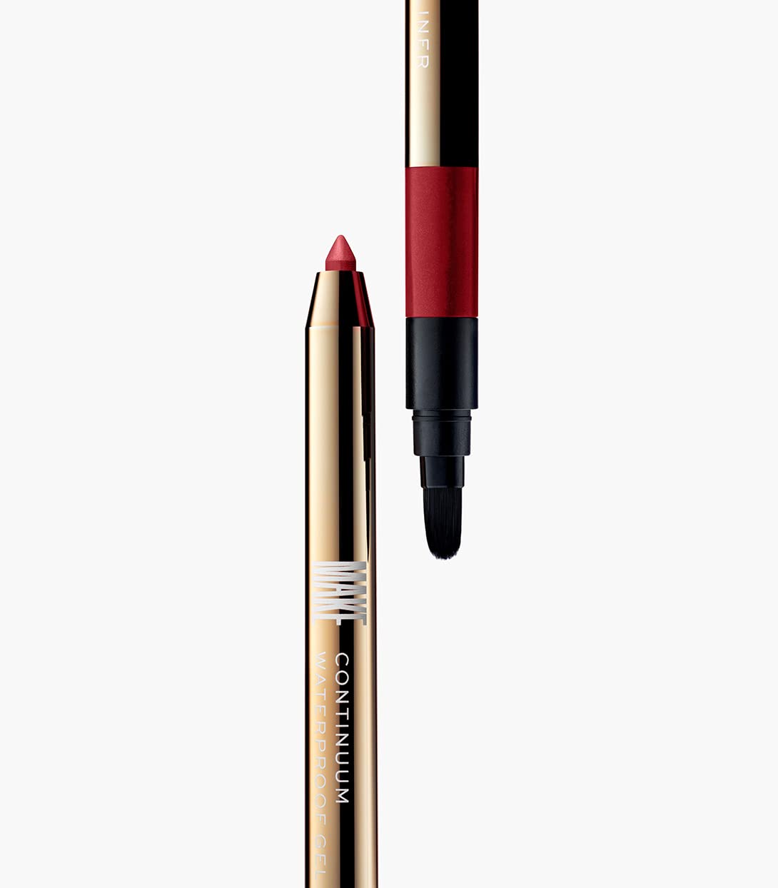 MAKE Beauty Continuum Waterproof Gel Eyeliner Pencil. Creamy, Pigmented Multi-Use, including Waterline with Built-in Sharpener and Blending Brush.