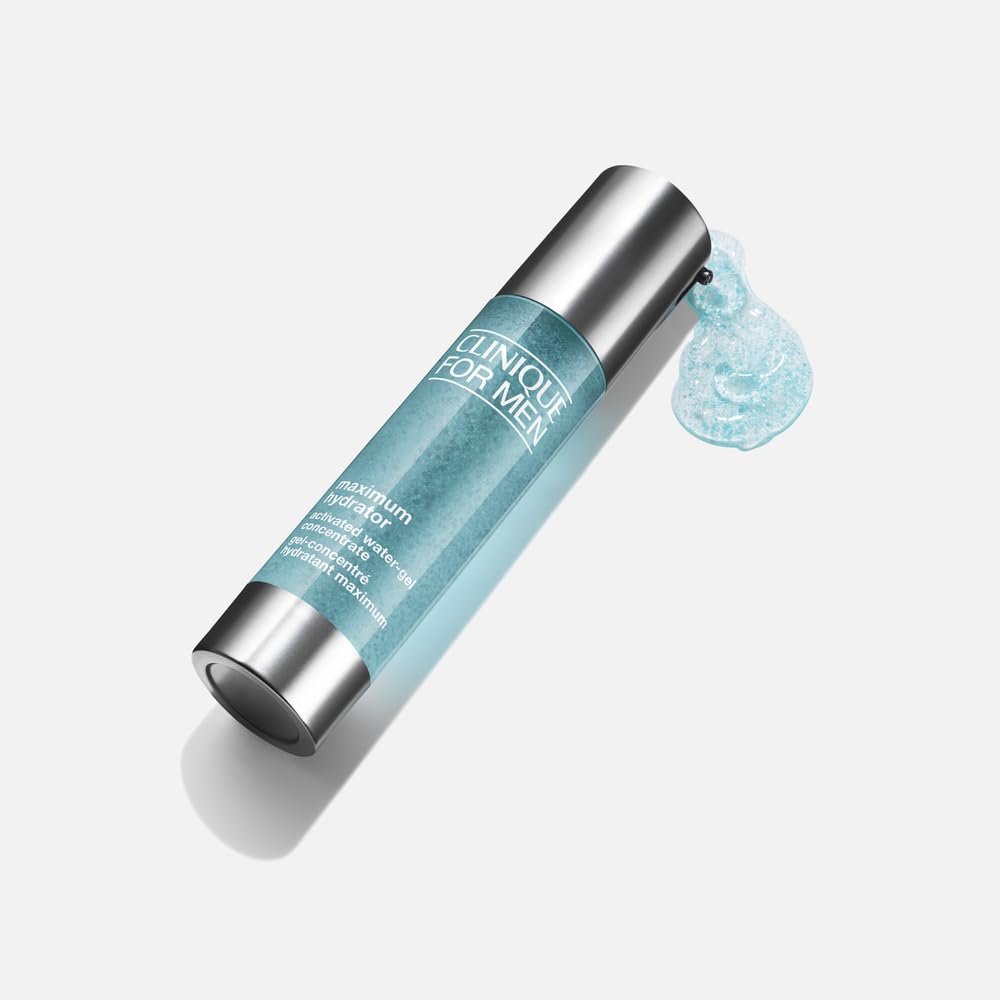 Clinique For Men Maximum Hydrator Activated Water-Gel Concentrate | Lightweight Moisturizer | 72-Hour Hydration | All Skin Types, 1.6 Fl Oz