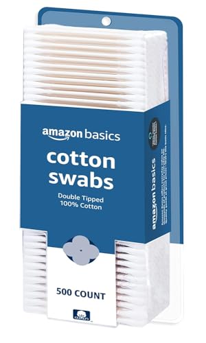 Amazon Basics Double-Tipped Cotton Swabs for Personal Hygiene and Baby Care, Cotton, Versatile, Baby Safe, 500 Count Beauty and Personal Care Amazon Basics Default Title