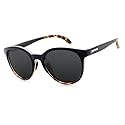 Pepper's Women's Floating Collection Polarized Round Sunglasses, Shiny Black to Shiny Honey Tortoise/Brown, 52X21X143MM