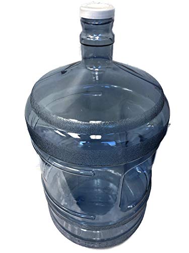 AquaNation 5 Gallon Food Grade Safe Plastic Reusable Water Bottle Jug Canteen Container with 48mm Screw On Top Lid with Handle (Made in USA)