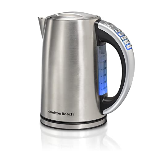 Hamilton Beach 1.7 Liter Temperature Control Electric Kettle, Water Boiler & Heater, Fast Boiling 1500 Watts, BPA Free, Cordless, Auto-Shutoff…